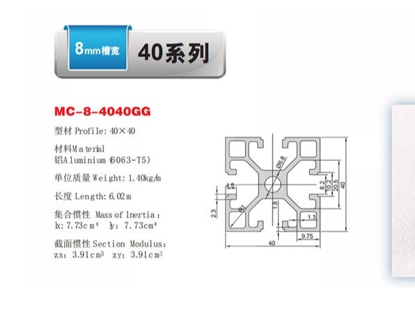 價格不同的鋁型材，拿40x40鋁型材種類舉例說明